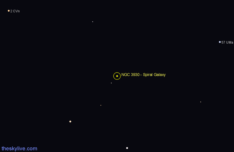 Finder chart NGC 3930 - Spiral Galaxy in Ursa Major star