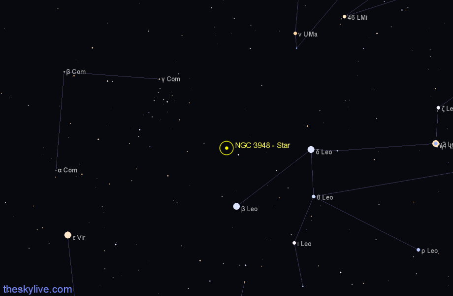 Finder chart NGC 3948 - Star in Leo star