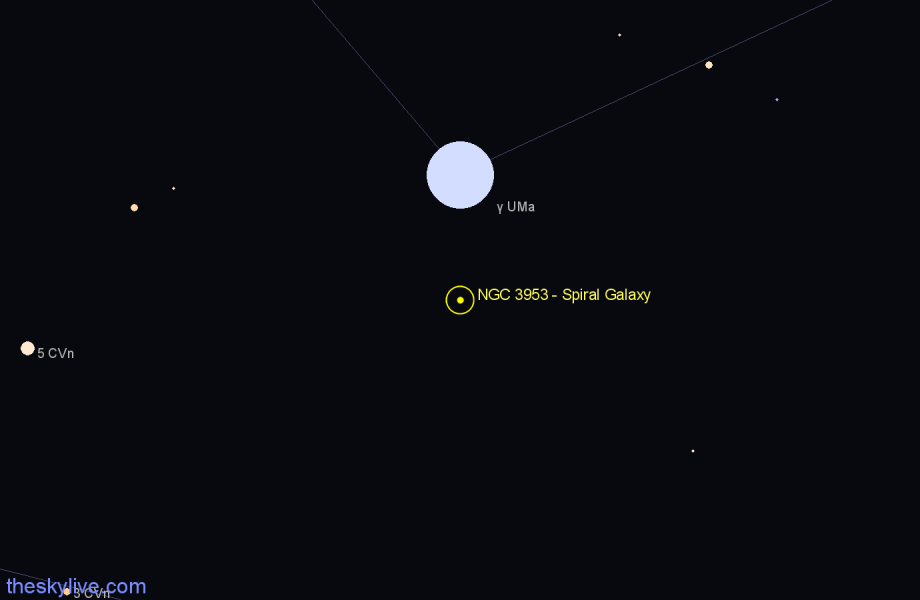 Finder chart NGC 3953 - Spiral Galaxy in Ursa Major star