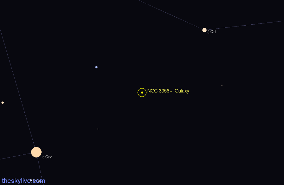 Finder chart NGC 3956 - Galaxy in Crater star