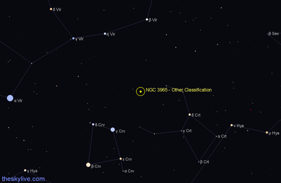 Finder chart NGC 3965 - Other Classification in Crater star