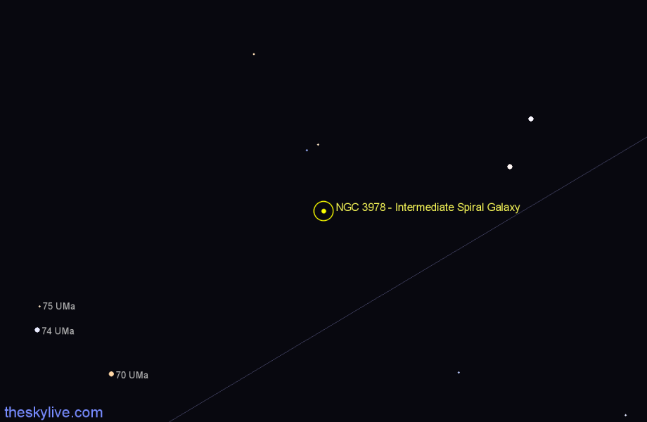 Finder chart NGC 3978 - Intermediate Spiral Galaxy in Ursa Major star