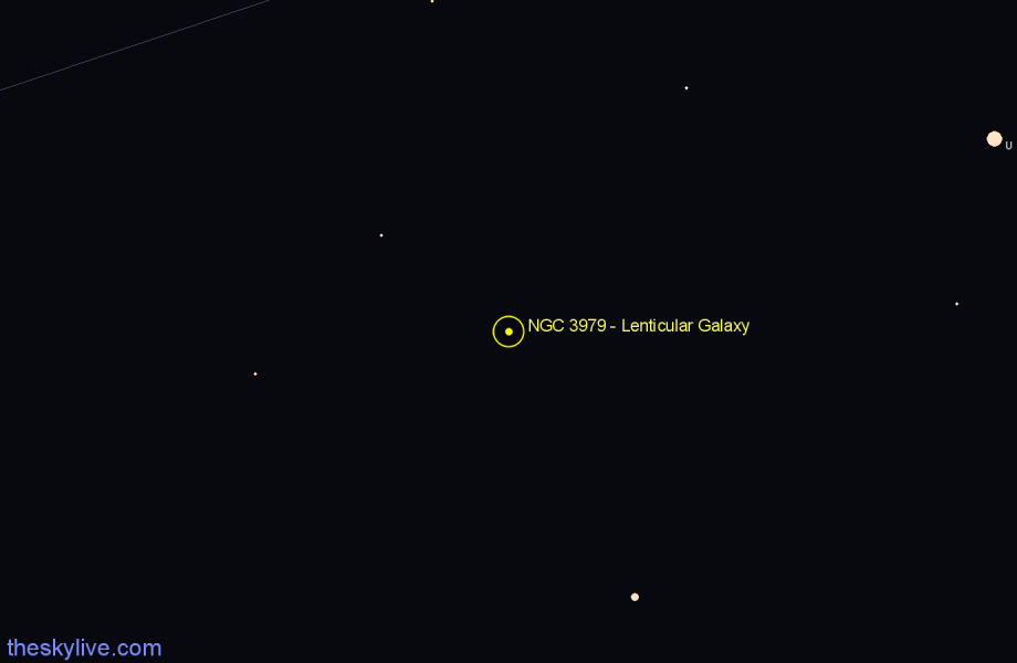 Finder chart NGC 3979 - Lenticular Galaxy in Virgo star