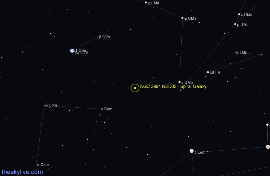 Finder chart NGC 3991 NED02 - Spiral Galaxy in Ursa Major star