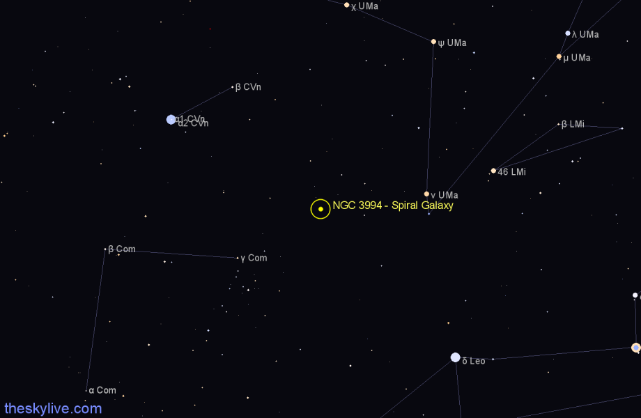 Finder chart NGC 3994 - Spiral Galaxy in Ursa Major star