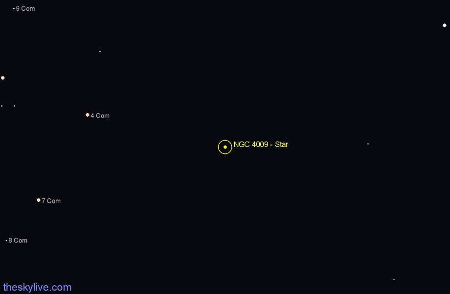 Finder chart NGC 4009 - Star in Coma Berenices star