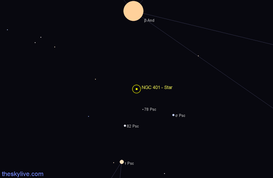 Finder chart NGC 401 - Star in Pisces star