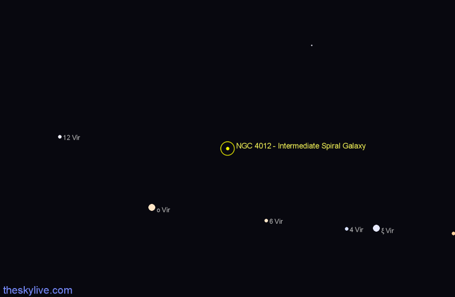 Finder chart NGC 4012 - Intermediate Spiral Galaxy in Virgo star