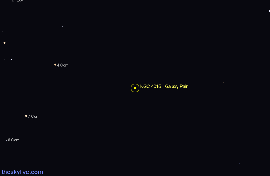 Finder chart NGC 4015 - Galaxy Pair in Coma Berenices star