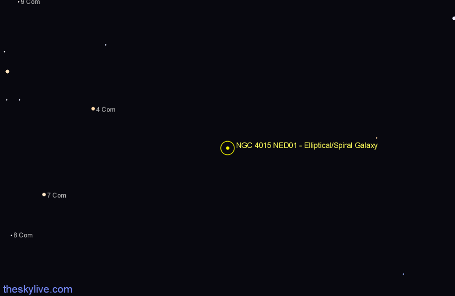 Finder chart NGC 4015 NED01 - Elliptical/Spiral Galaxy in Coma Berenices star