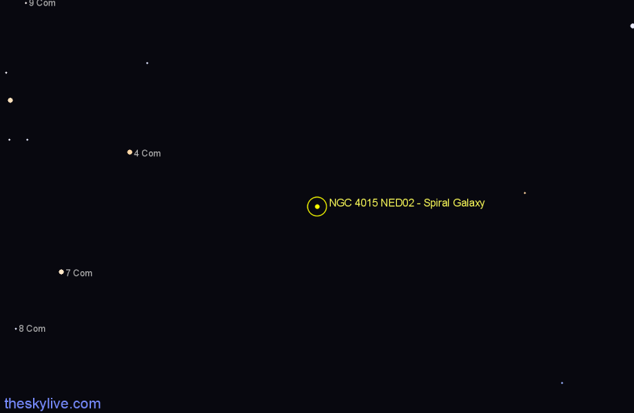 Finder chart NGC 4015 NED02 - Spiral Galaxy in Coma Berenices star