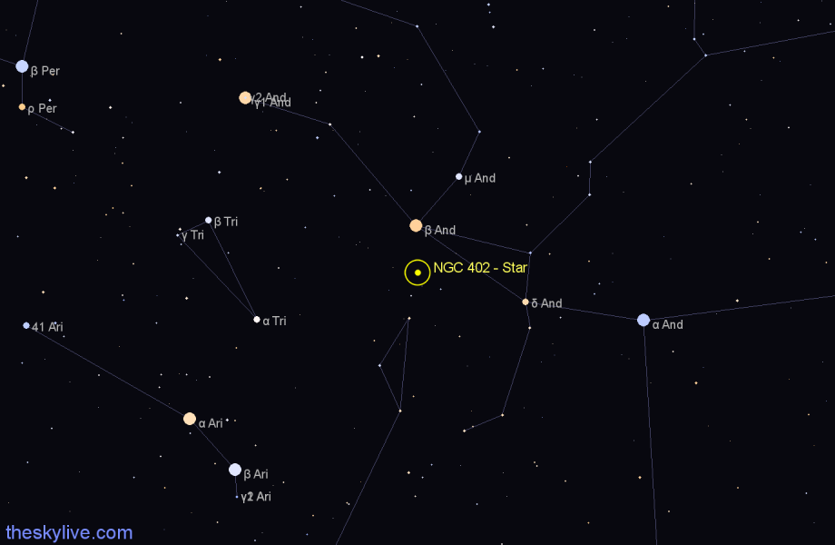 Finder chart NGC 402 - Star in Pisces star