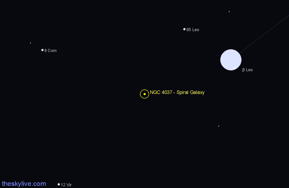 Finder chart NGC 4037 - Spiral Galaxy in Coma Berenices star