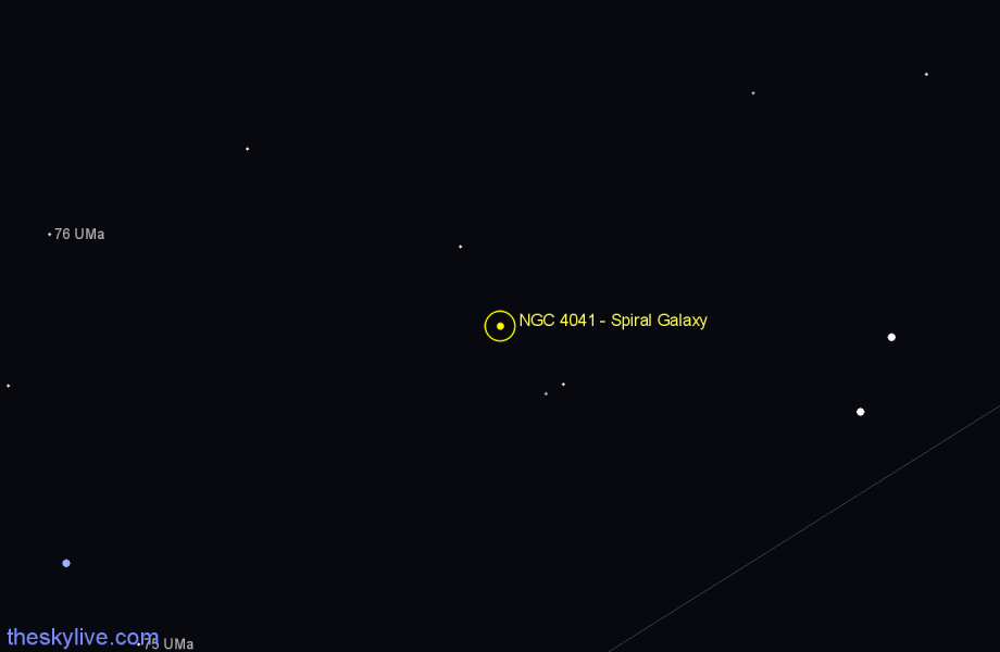 Finder chart NGC 4041 - Spiral Galaxy in Ursa Major star