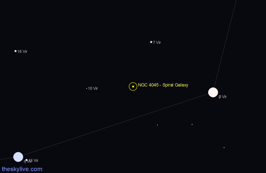 Finder chart NGC 4045 - Spiral Galaxy in Virgo star