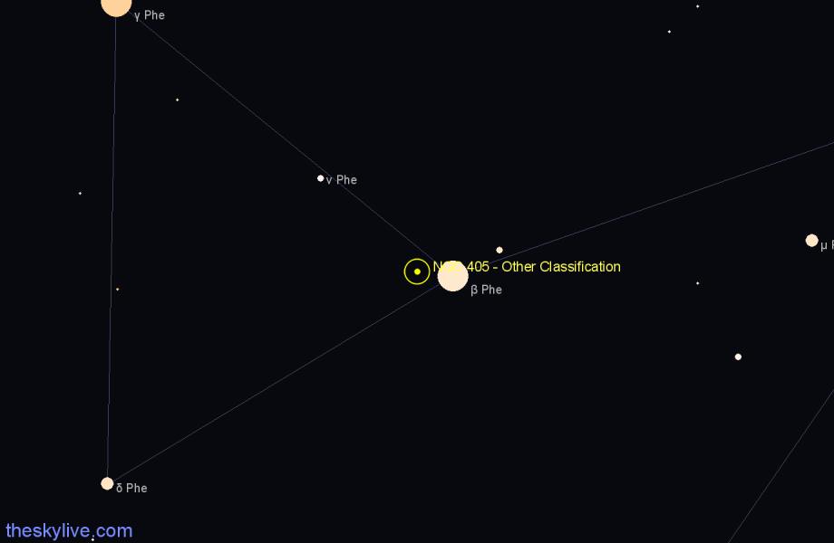 Finder chart NGC 405 - Other Classification in Phoenix star