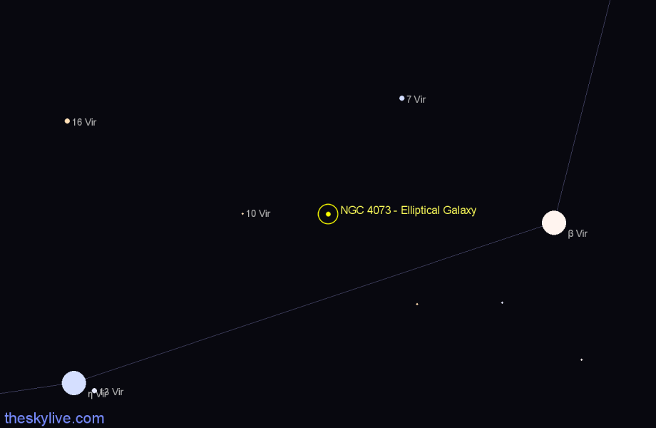 Finder chart NGC 4073 - Elliptical Galaxy in Virgo star