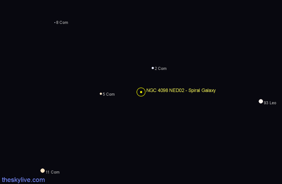 Finder chart NGC 4098 NED02 - Spiral Galaxy in Coma Berenices star