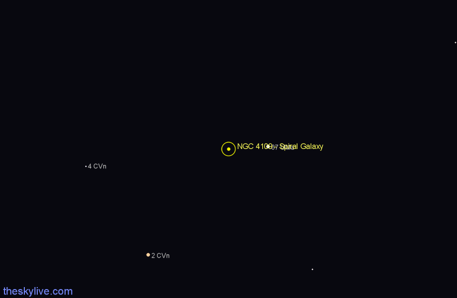 Finder chart NGC 4109 - Spiral Galaxy in Canes Venatici star