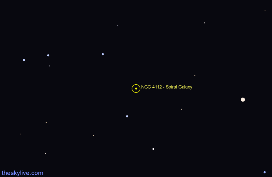 Finder chart NGC 4112 - Spiral Galaxy in Centaurus star