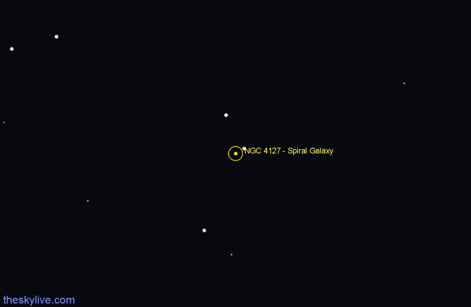 Finder chart NGC 4127 - Spiral Galaxy in Camelopardalis star