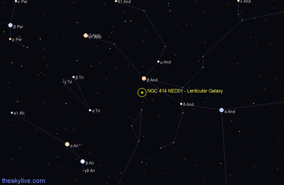 Finder chart NGC 414 NED01 - Lenticular Galaxy in Pisces star