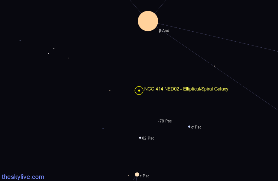 Finder chart NGC 414 NED02 - Elliptical/Spiral Galaxy in Pisces star