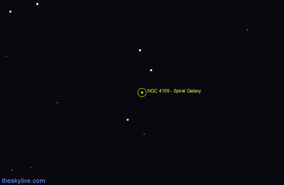 Finder chart NGC 4159 - Spiral Galaxy in Draco star