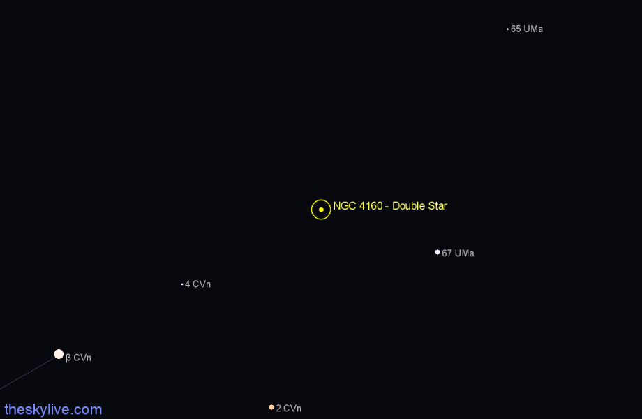 Finder chart NGC 4160 - Double Star in Canes Venatici star