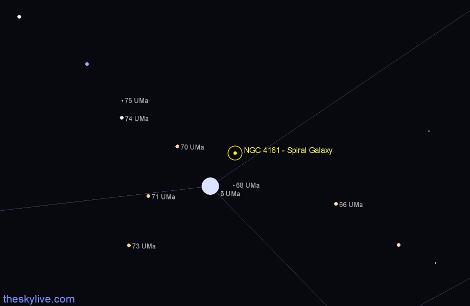 Finder chart NGC 4161 - Spiral Galaxy in Ursa Major star