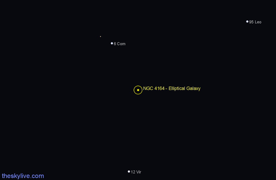 Finder chart NGC 4164 - Elliptical Galaxy in Virgo star