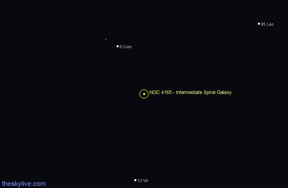 Finder chart NGC 4165 - Intermediate Spiral Galaxy in Virgo star