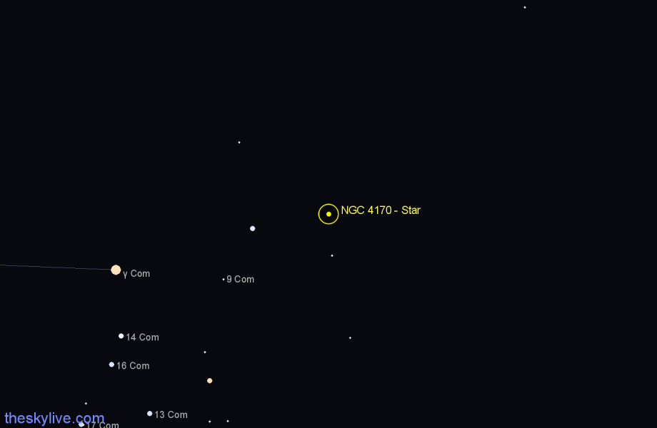 Finder chart NGC 4170 - Star in Coma Berenices star