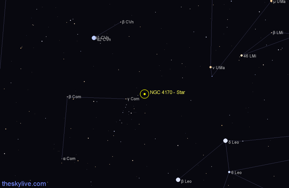 Finder chart NGC 4170 - Star in Coma Berenices star