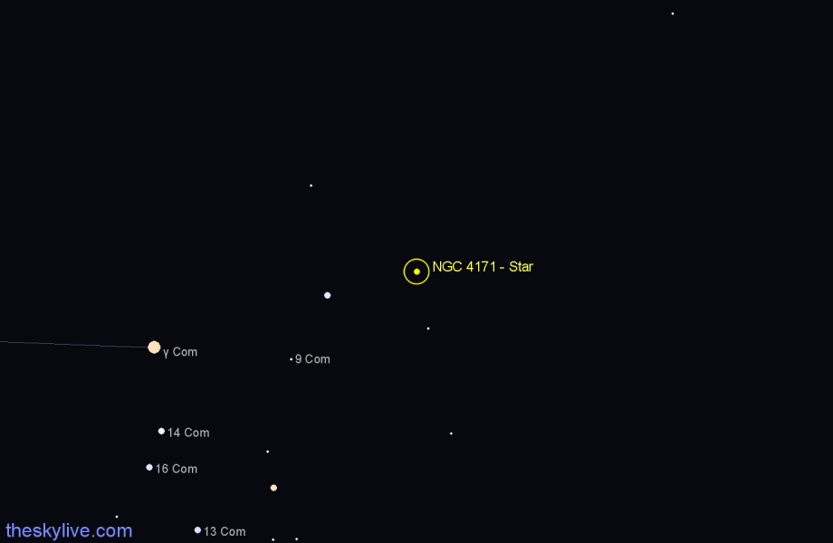 Finder chart NGC 4171 - Star in Coma Berenices star