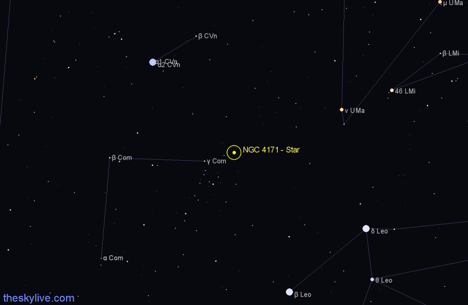 Finder chart NGC 4171 - Star in Coma Berenices star