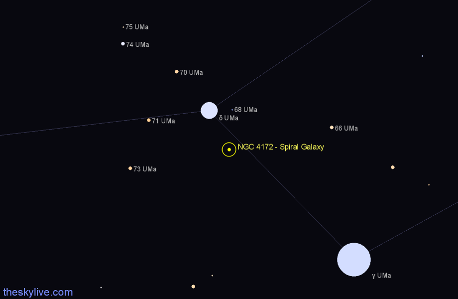 Finder chart NGC 4172 - Spiral Galaxy in Ursa Major star