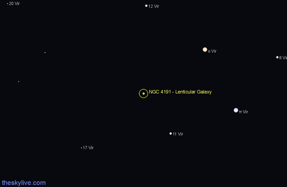 Finder chart NGC 4191 - Lenticular Galaxy in Virgo star