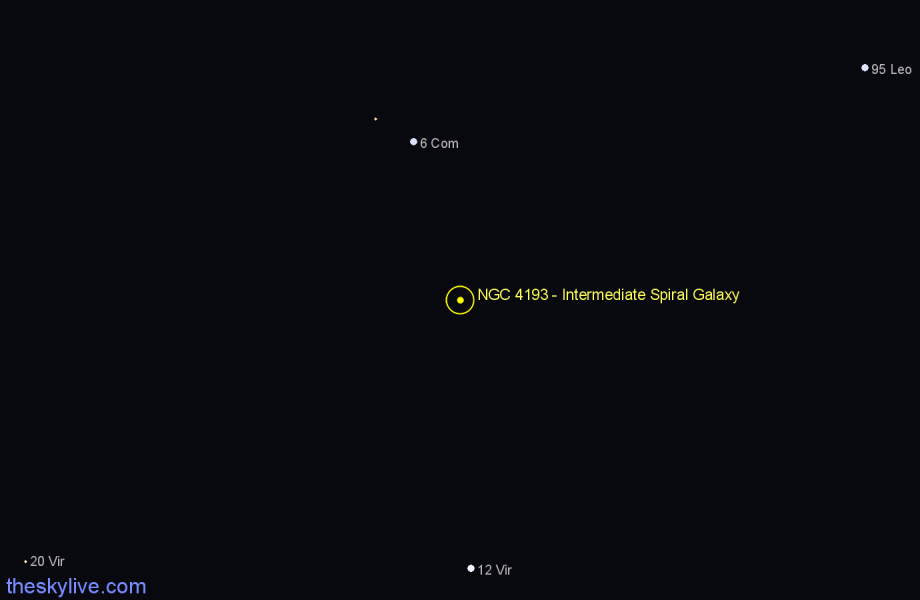 Finder chart NGC 4193 - Intermediate Spiral Galaxy in Virgo star