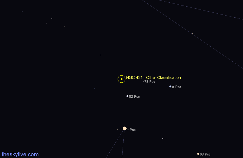 Finder chart NGC 421 - Other Classification in Pisces star