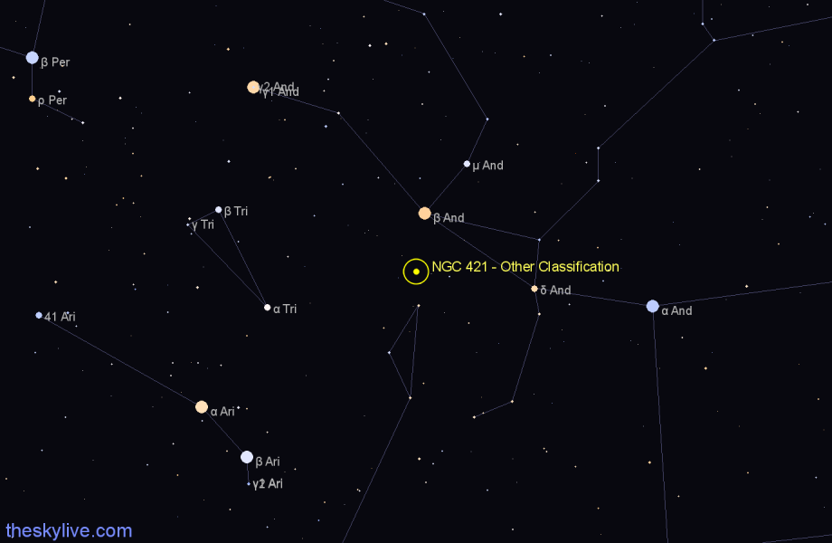 Finder chart NGC 421 - Other Classification in Pisces star