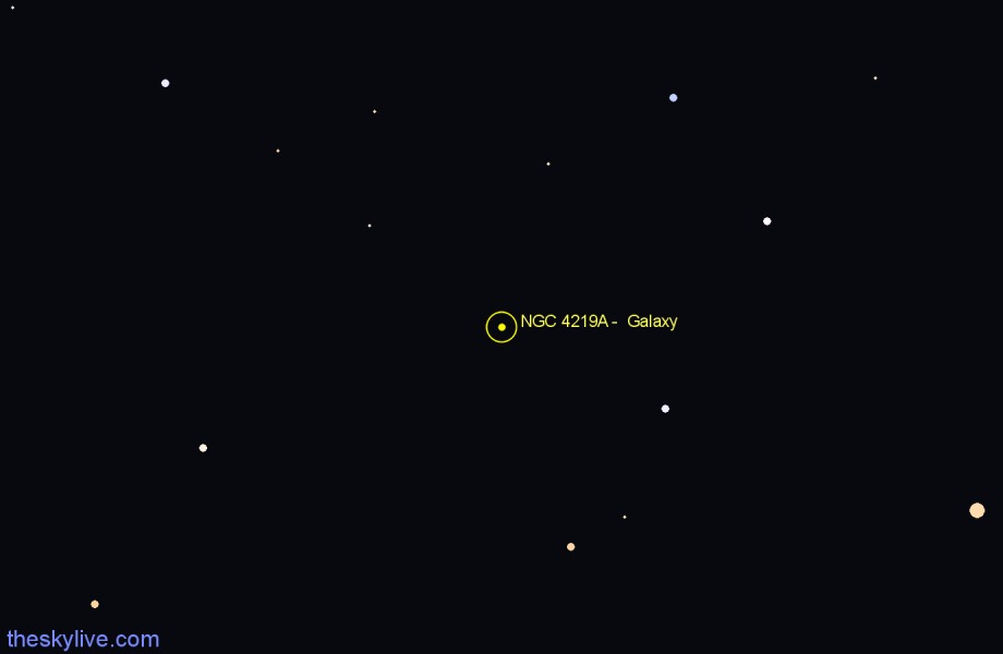Finder chart NGC 4219A - Galaxy in Centaurus star