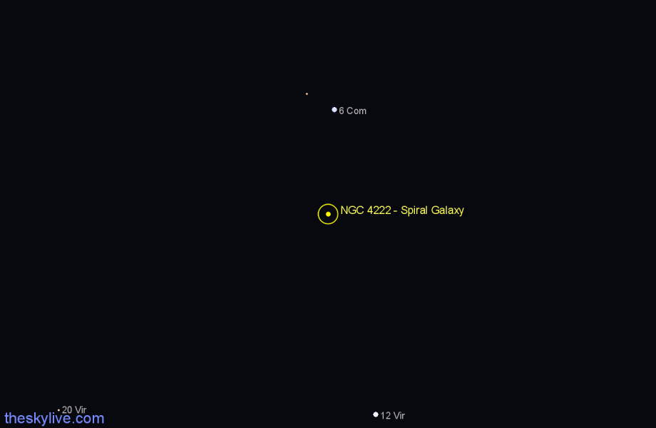 Finder chart NGC 4222 - Spiral Galaxy in Virgo star