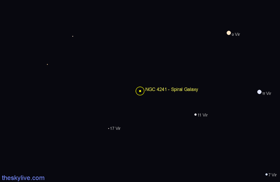 Finder chart NGC 4241 - Spiral Galaxy in Virgo star