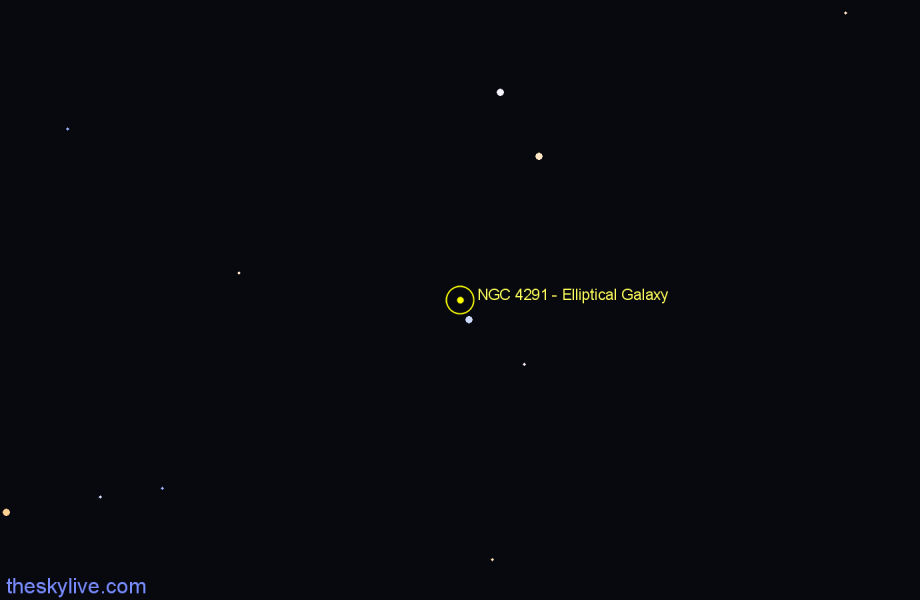 Finder chart NGC 4291 - Elliptical Galaxy in Draco star