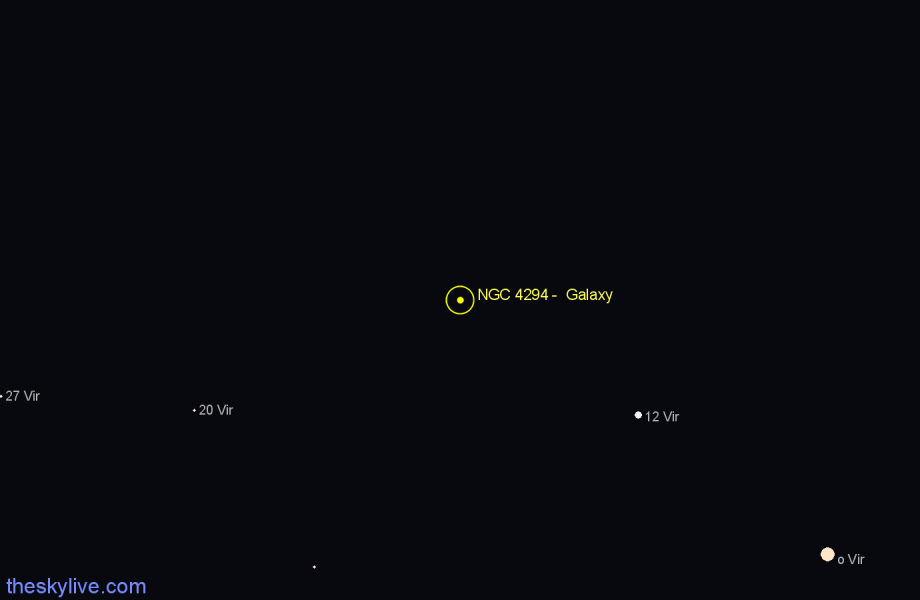 Finder chart NGC 4294 -  Galaxy in Virgo star