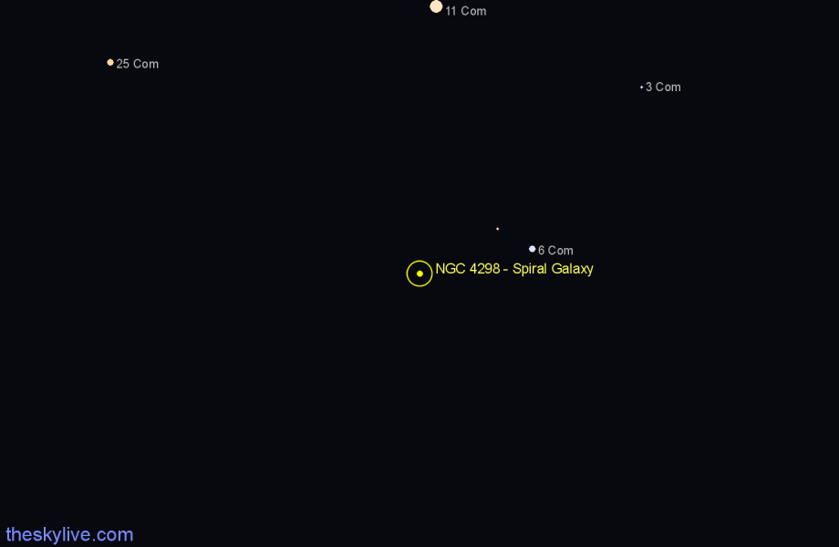 Finder chart NGC 4298 - Spiral Galaxy in Coma Berenices star