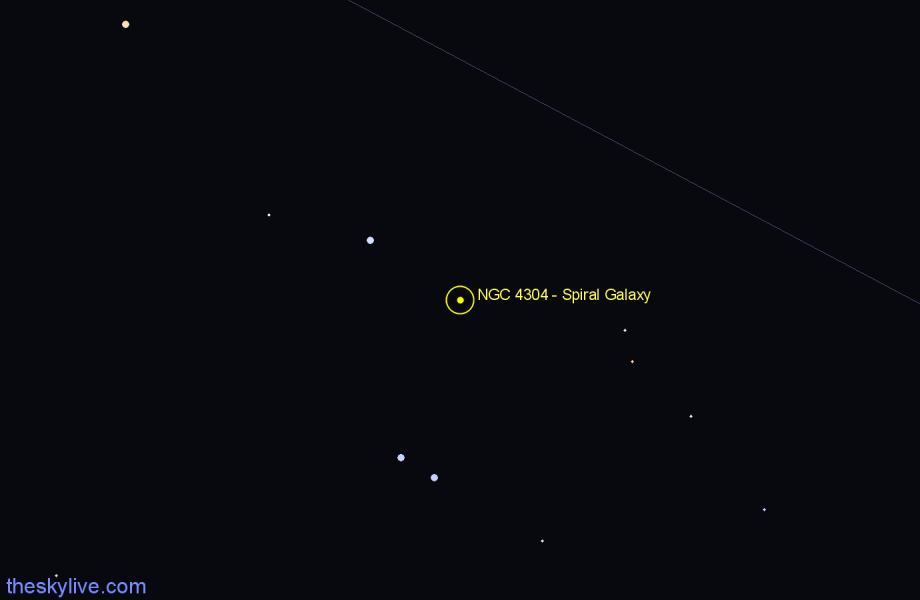 Finder chart NGC 4304 - Spiral Galaxy in Hydra star