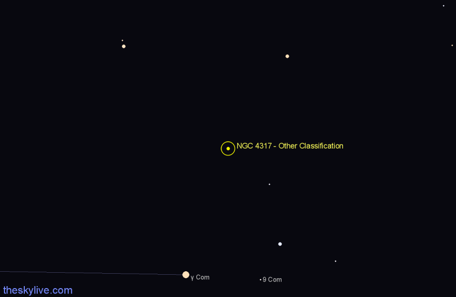 Finder chart NGC 4317 - Other Classification in Coma Berenices star