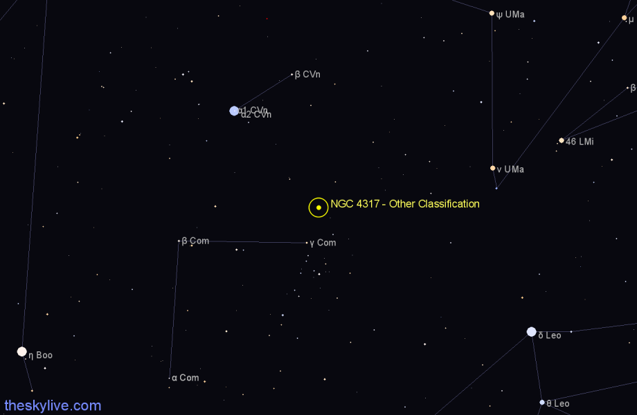 Finder chart NGC 4317 - Other Classification in Coma Berenices star